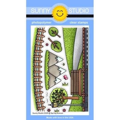 Sunny Studio Clear Stamps - Spring Scenes